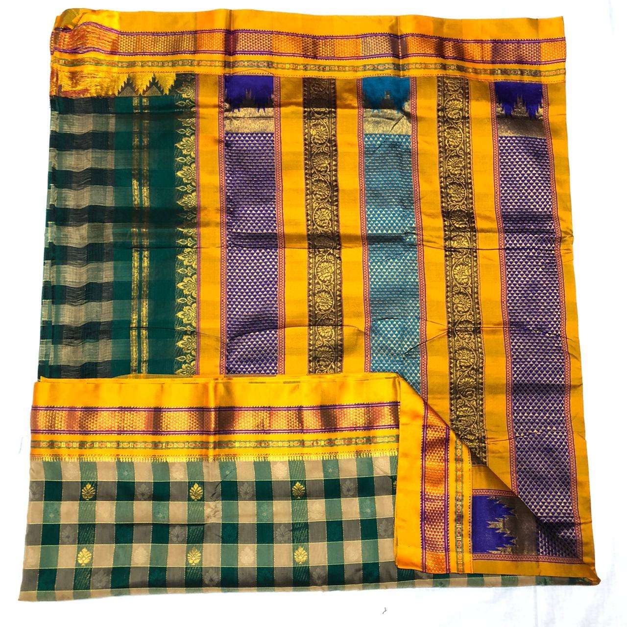 Shop the Hottest Yellow and Blue Combination Saree Online Now