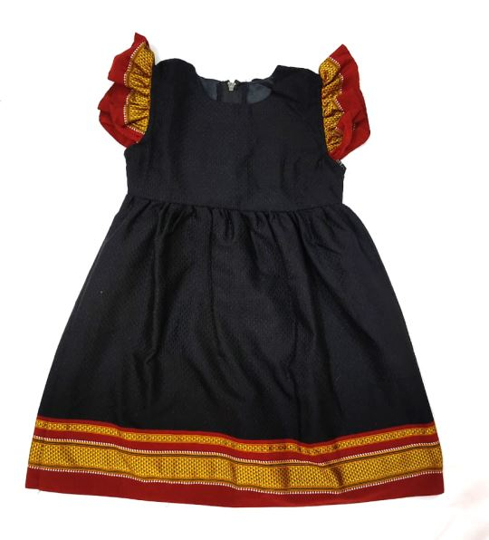 Girl''''s Brown Cotton Button Khan Frock at Rs 375/piece | Pune | ID:  25186694962