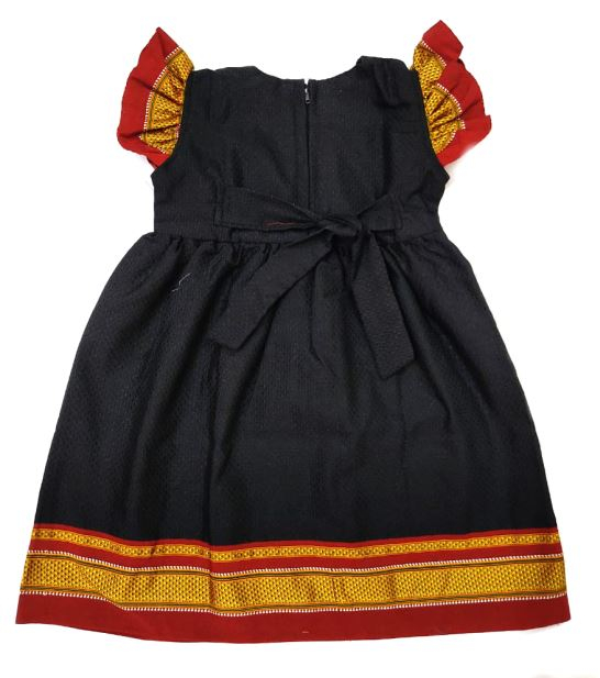 Pure Kanchipuram Silk Designer Frock | Traditional baby dresses, Kids gown,  Dresses kids girl